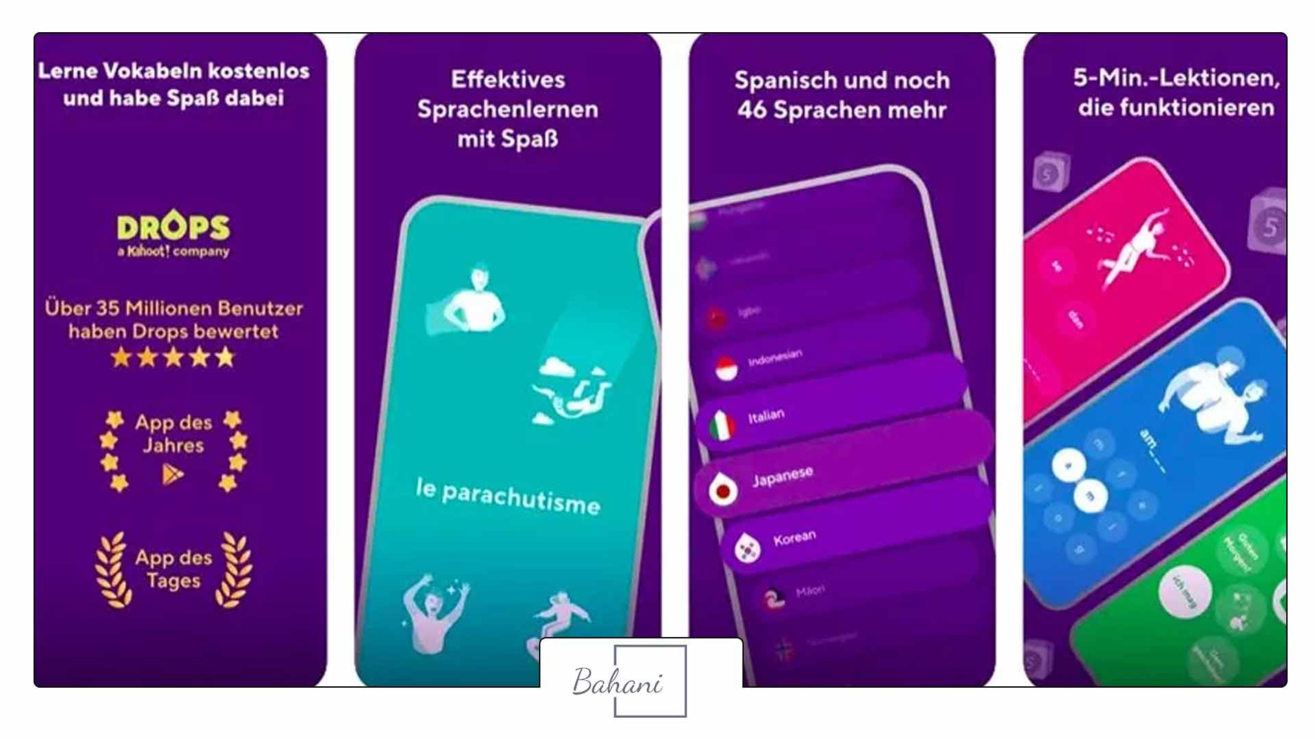 اپلیکیشن آموزش زبان آفلاین Drops